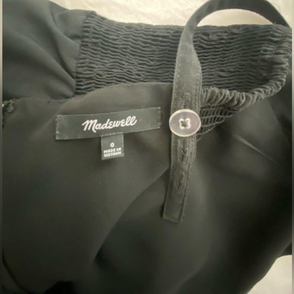 Madewell Black Square-Neck Wide-Leg Sleeveless Jumpsuit with adjustable straps - Picture 4 of 6
